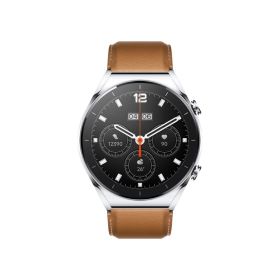 Xiaomi Watch S1 Stainless Steel 46mm Αδιάβροχο με Παλμογράφο -Silver / Brown Leather Strap 