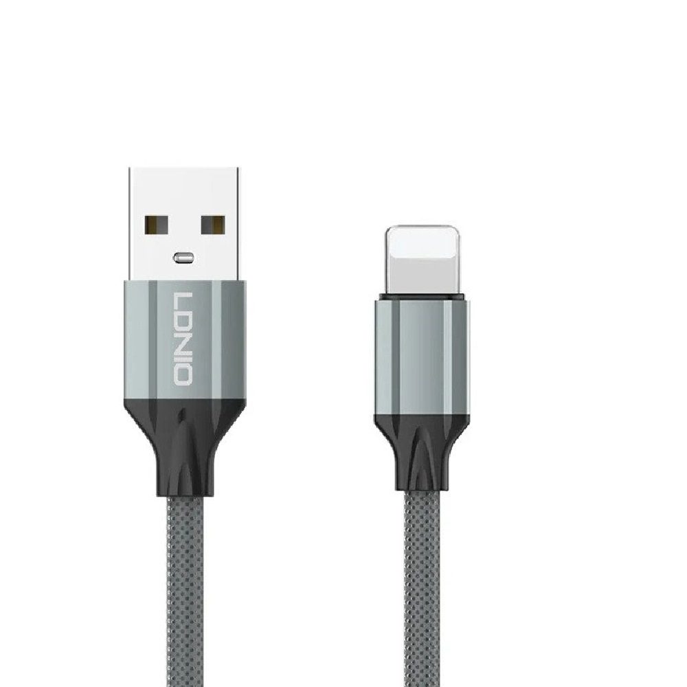 ΚΑΛΩΔΙΟ LDNIO LIGHTNING ΣΕ USB LS441, 2.4A  (1m) - ΓΚΡΙ