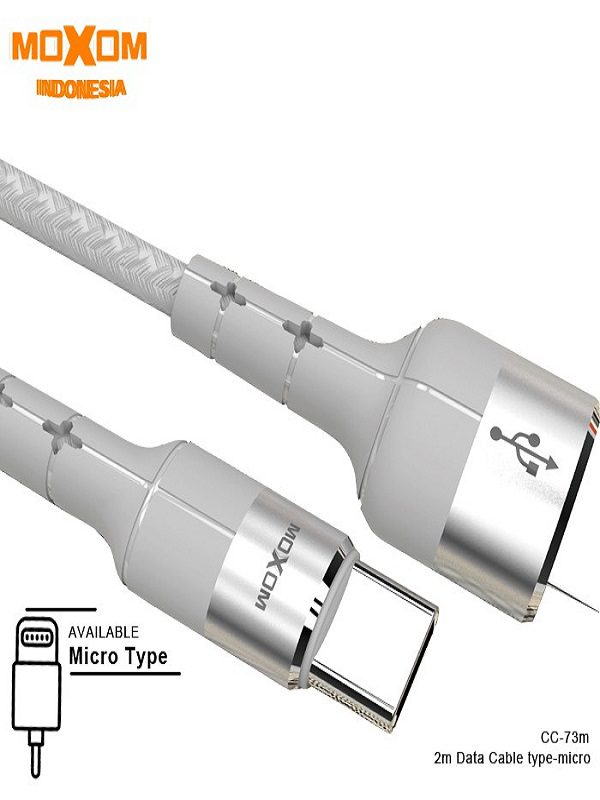 ΚΑΛΩΔΙΟ MOXOM CC-73 MICRO 2.4A (2m) - ΓΚΡΙ