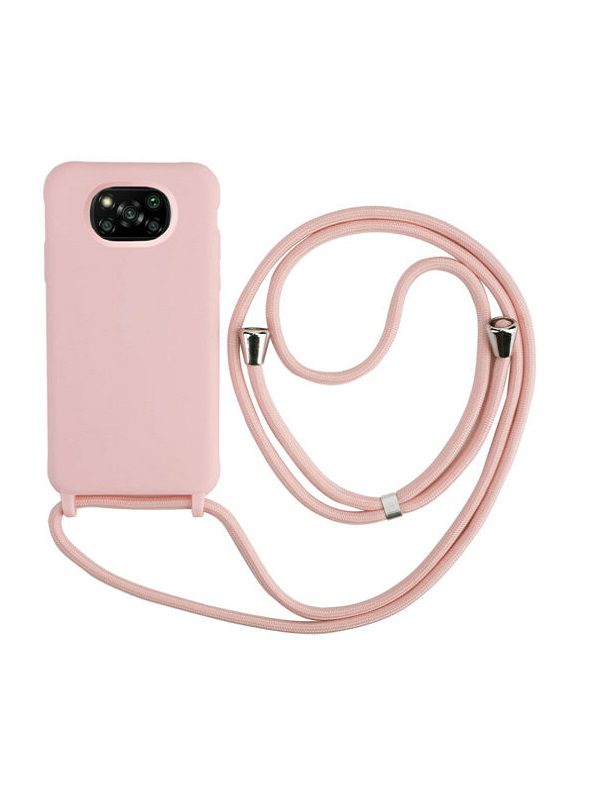 ΘΗΚΗ ΣΙΛΙΚΟΝΗΣ ΜΕ ΚΟΡΔΟΝΙ ΓΙΑ XIAOMI POCO X3 NFC - PINK SAND