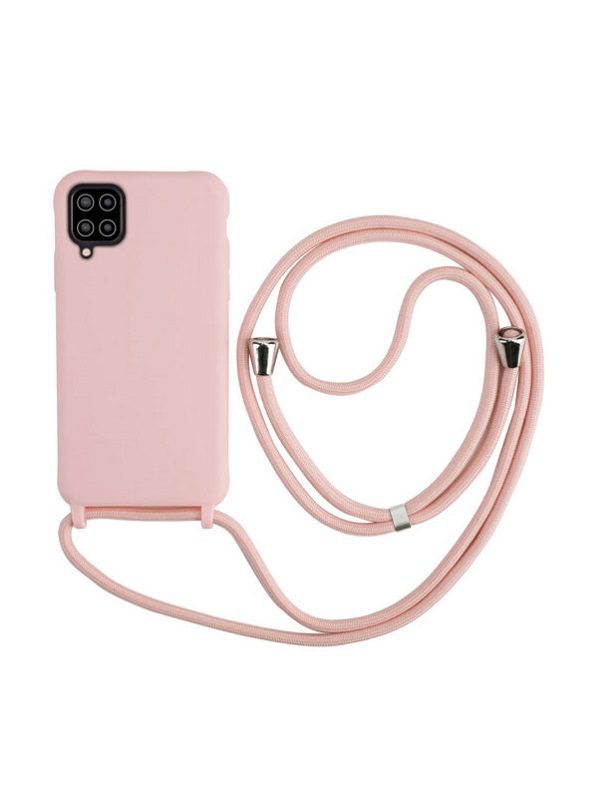 ΘΗΚΗ ΣΙΛΙΚΟΝΗΣ ΜΕ ΚΟΡΔΟΝΙ(CORD) ΓΙΑ SAMSUNG GALAXY A12-PINK SAND