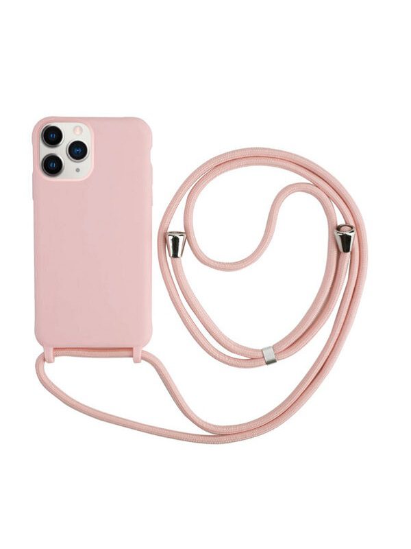 ΘΗΚΗ ΣΙΛΙΚΟΝΗΣ ΜΕ ΚΟΡΔΟΝΙ(CORD) ΓΙΑ IPHONE 13 PRO MAX - PINK SAND