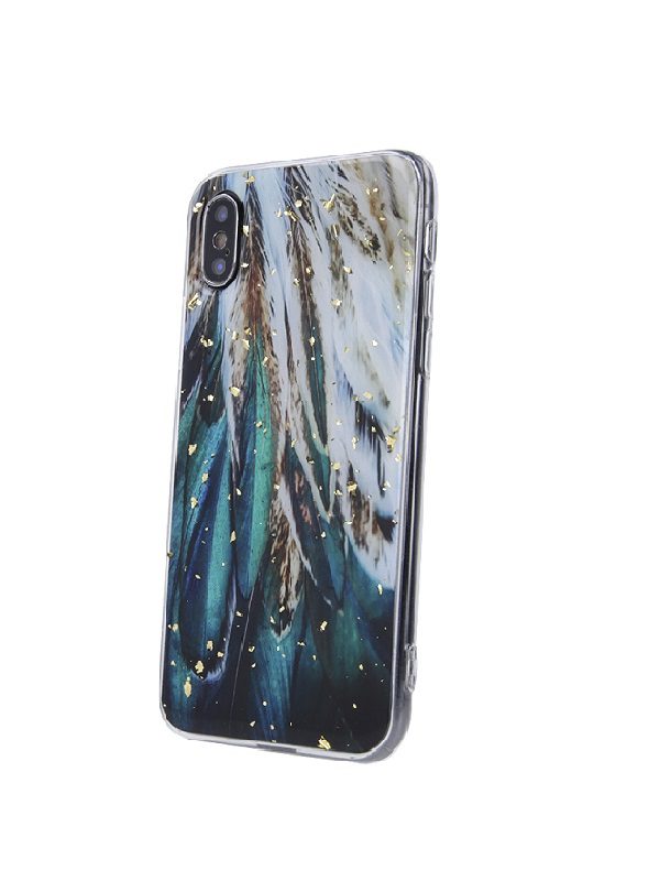 ΘΗΚΗ ΣΙΛΙΚΟΝΗΣ GOLD GLAM ΓΙΑ SAMSUNG GALAXY A72 5G - FEATHERS