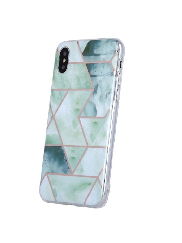 ΘΗΚΗ ΣΙΛΙΚΟΝΗΣ GEOMETRIC MARMUR ΓΙΑ IPHONE 7/8/SE 2020 - ΠΡΑΣΙΝΟ