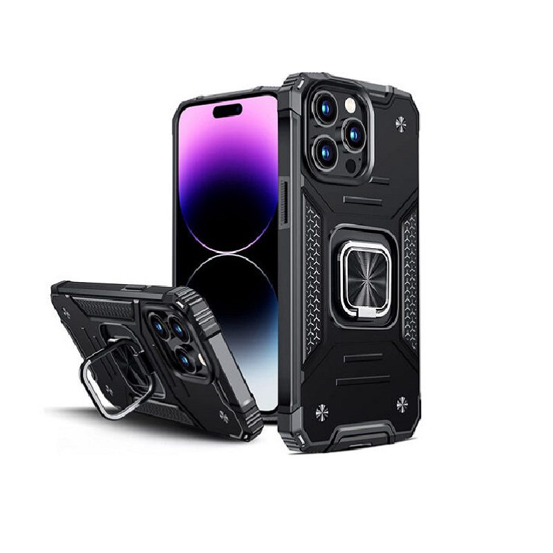 ΘΗΚΗ ARMOR RINGSTAND ΓΙΑ IPHONE 14 PRO MAX - ΜΑΥΡΗ