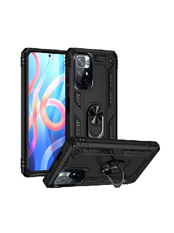 ΘΗΚΗ ARMOR RING KICKSTAND ΓΙΑ XIAOMI REDMI NOTE 11 PRO PLUS-ΜΑΥΡΗ