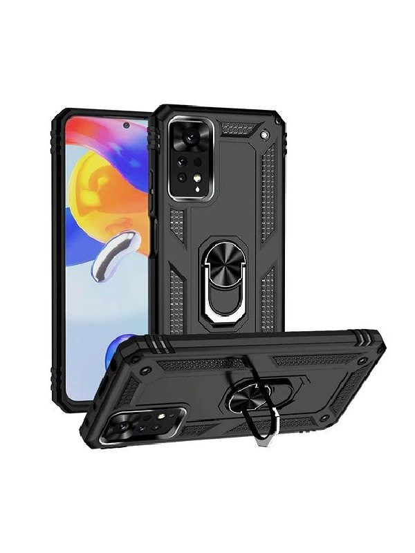 ΘΗΚΗ ARMOR RING KICKSTAND ΓΙΑ XIAOMI REDMI NOTE 11 PRO 4G - ΜΑΥΡΗ