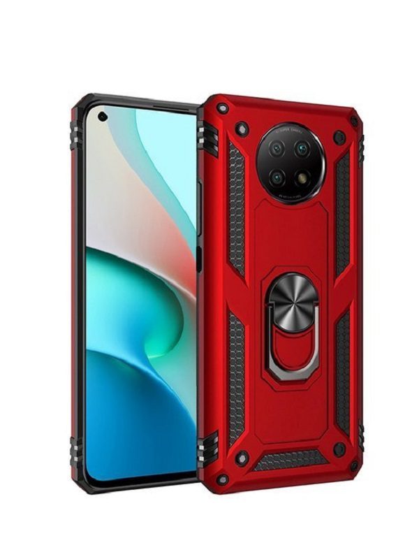 ΘΗΚΗ ARMOR RING KICKSTAND ΓΙΑ XIAOMI REDMI NOTE 9T 5G - ΚΟΚΚΙΝΟ