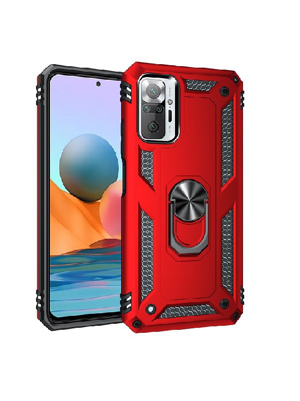 ΘΗΚΗ ARMOR RING KICKSTAND ΓΙΑ XIAOMI REDMI NOTE 10 PRO - ΚΟΚΚΙΝΟ