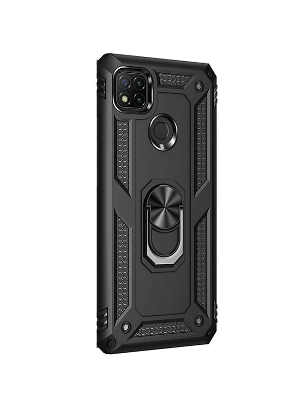 ΘΗΚΗ ARMOR RING BUCKLE KICKSTAND ΓΙΑ XIAOMI REDMI 9C - ΜΑΥΡΗ