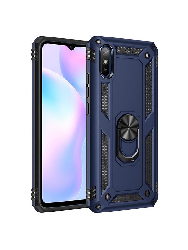 ΘΗΚΗ ARMOR RING BUCKLE KICKSTAND ΓΙΑ XIAOMI REDMI 9A/9AT - ΜΠΛΕ