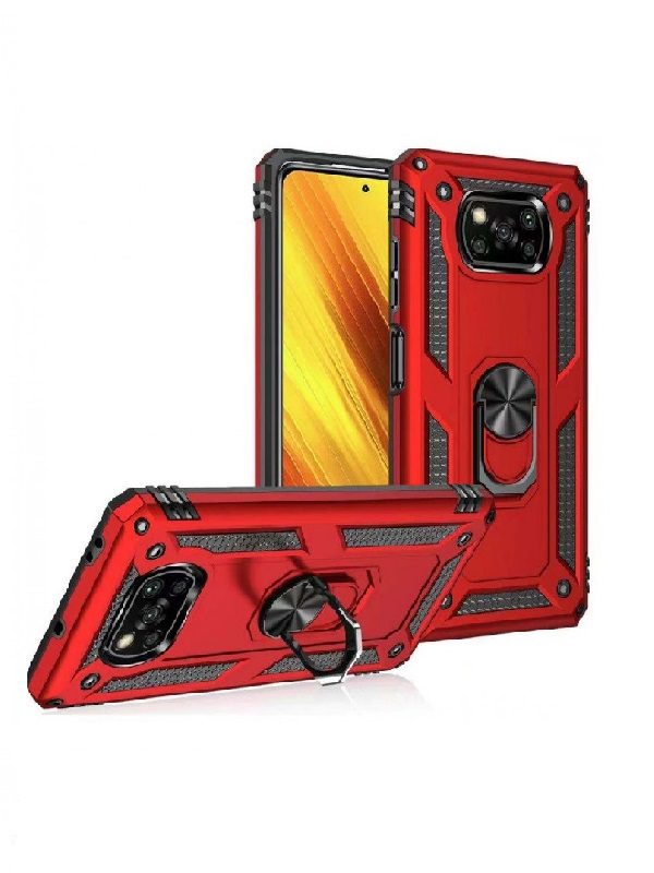 ΘΗΚΗ ARMOR RING BUCKLE KICKSTAND ΓΙΑ XIAOMI POCO X3 PRO - RED