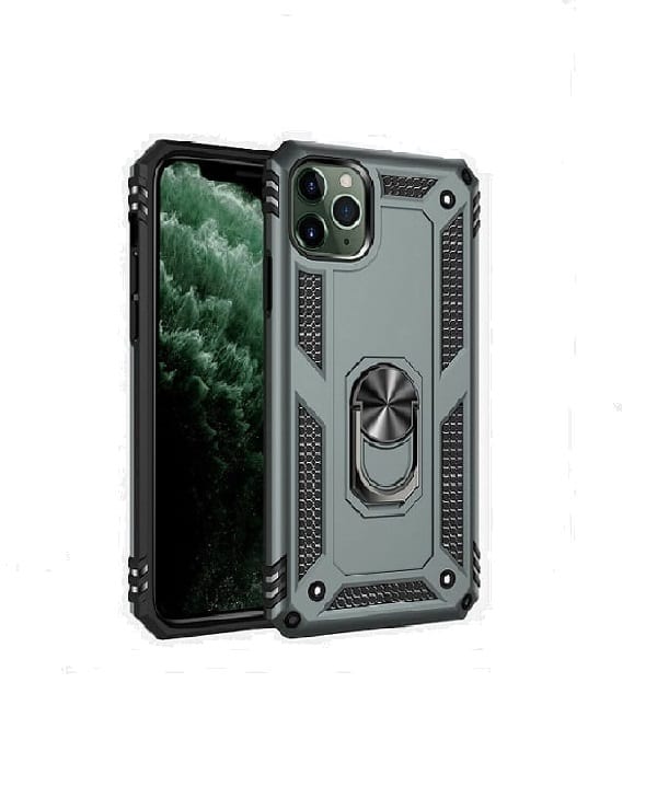 ΘΗΚΗ ARMOR RING BUCKLE KICKSTAND ΓΙΑ XIAOMI REDMI NOTE 9 - Πράσινο Σκούρο