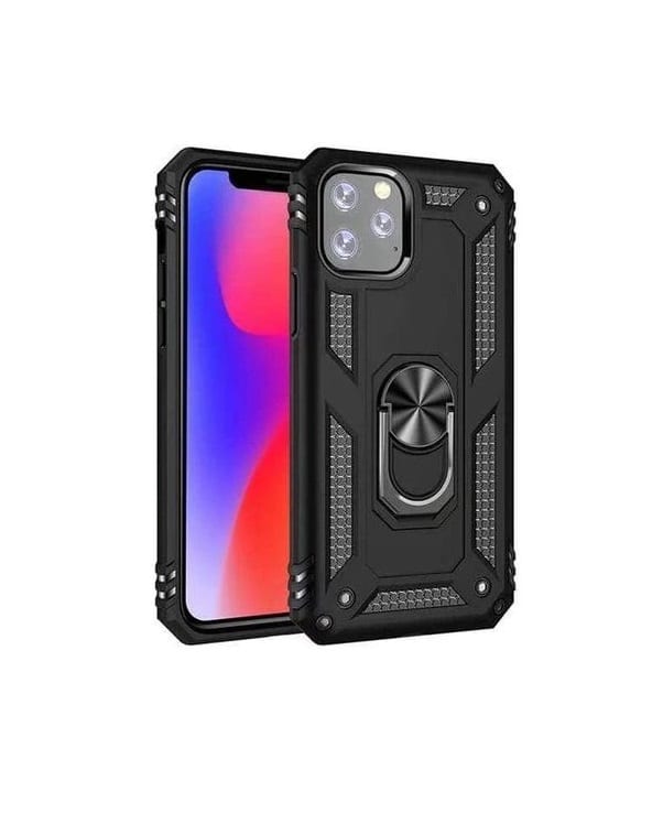 ΘΗΚΗ ARMOR RING BUCKLE KICKSTAND ΓΙΑ XIAOMI REDMI NOTE 9 - Μαύρο