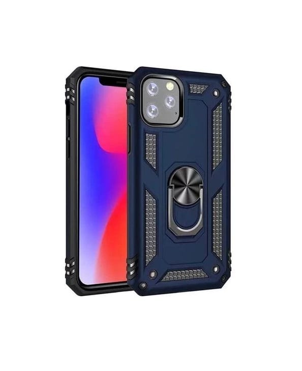 ΘΗΚΗ ARMOR RING BUCKLE KICKSTAND ΓΙΑ XIAOMI REDMI NOTE 9 - Μπλέ Σκούρο