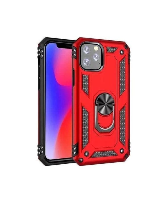 ΘΗΚΗ ARMOR RING BUCKLE KICKSTAND ΓΙΑ XIAOMI REDMI 9 - Κόκκινο