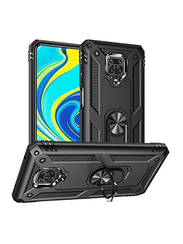 ΘΗΚΗ ARMOR RING BUCKLE KICKSTAND ΓΙΑ XIAOMI REDMI NOTE 9S/9 PRO - Μαύρο