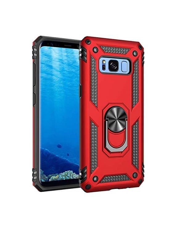 ΘΗΚΗ ARMOR RING BUCKLE KICKSTAND ΓΙΑ SAMSUNG GALAXY S10 PLUS - Κόκκινο