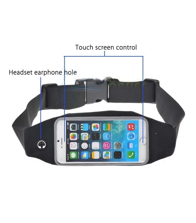 RUNNING SPORTS WAIST CASE ΖΩΝΗΣ ΓΙΑ SMARTPHONE ΕΩΣ 4.7" ΜΑΥΡΟ