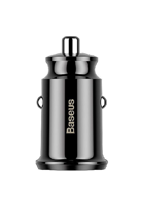 BASEUS GRAIN CAR CHARGER MINI UNIVERSAL 2xUSB 3.1A-ΜΑΥΡΟ