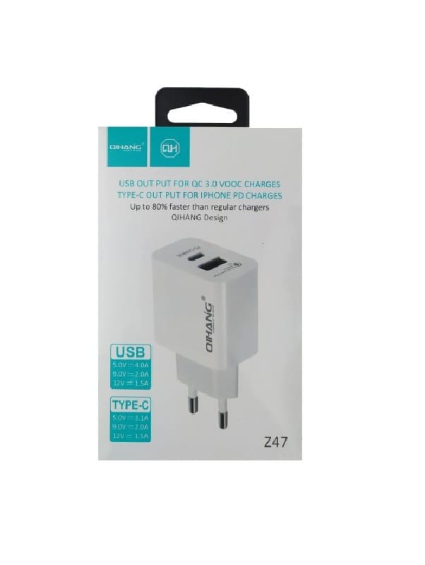 ΦΟΡΤΙΣΤΗΣ QIHANG Z47 QUICK CHARGE 3.0 TYPE-C (WALL ADAPTER)