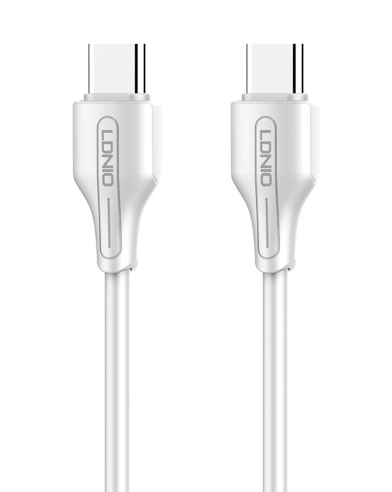 ΚΑΛΩΔΙΟ LDNIO USB-C ΣΕ USB-C LC121C, 65W PD (1m) - ΛΕΥΚΟ