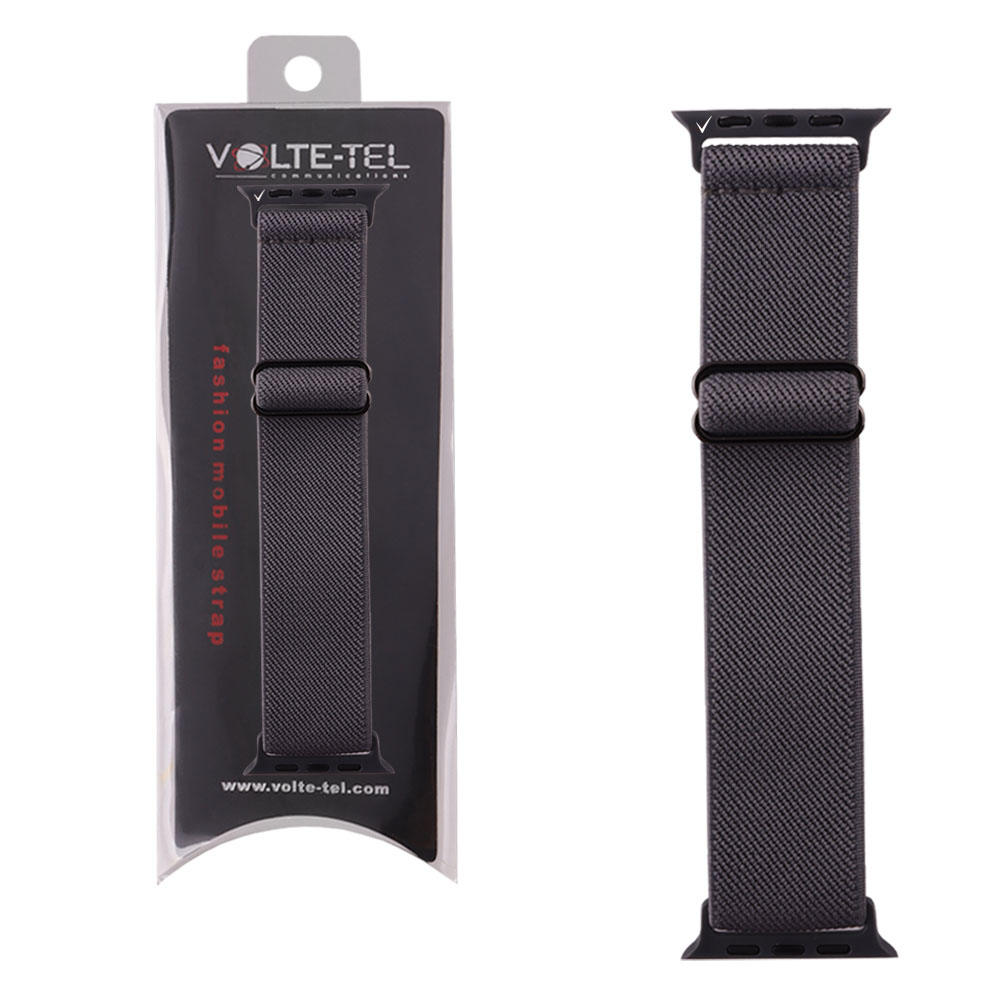 VOLTE-TEL ΛΟΥΡΑΚΙ ΡΟΛΟΓΙΟΥ APPLE WATCH 42/44/45/49mm ELASTIC BRAIDED NYLON GREY VT101