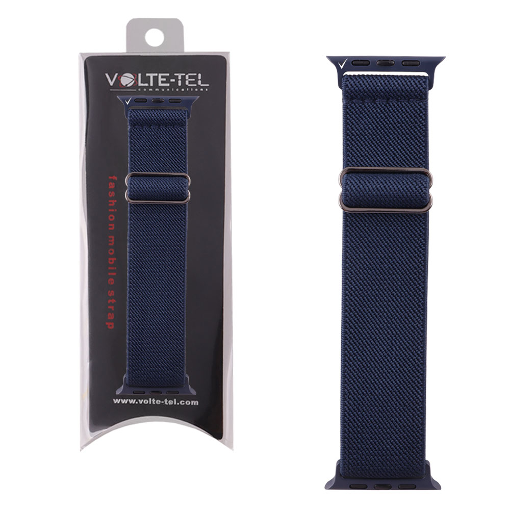 VOLTE-TEL ΛΟΥΡΑΚΙ ΡΟΛΟΓΙΟΥ APPLE WATCH 38/40/41mm ELASTIC BRAIDED NYLON DARK BLUE VT101