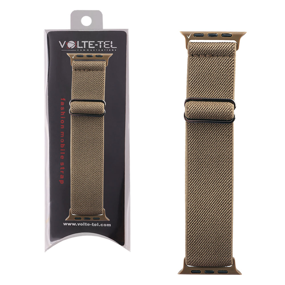 VOLTE-TEL ΛΟΥΡΑΚΙ ΡΟΛΟΓΙΟΥ APPLE WATCH 38/40/41mm ELASTIC BRAIDED NYLON KHAKI VT101