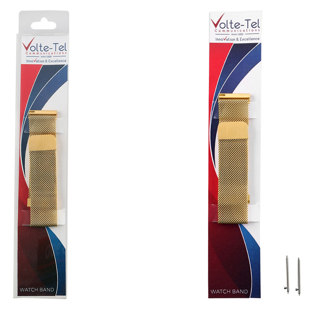 VOLTE-TEL ΛΟΥΡΑΚΙ ΡΟΛΟΓΙΟΥ ΜΕΤΑΛΛΙΚΟ UNIVERSAL 22mm MILAN GOLD