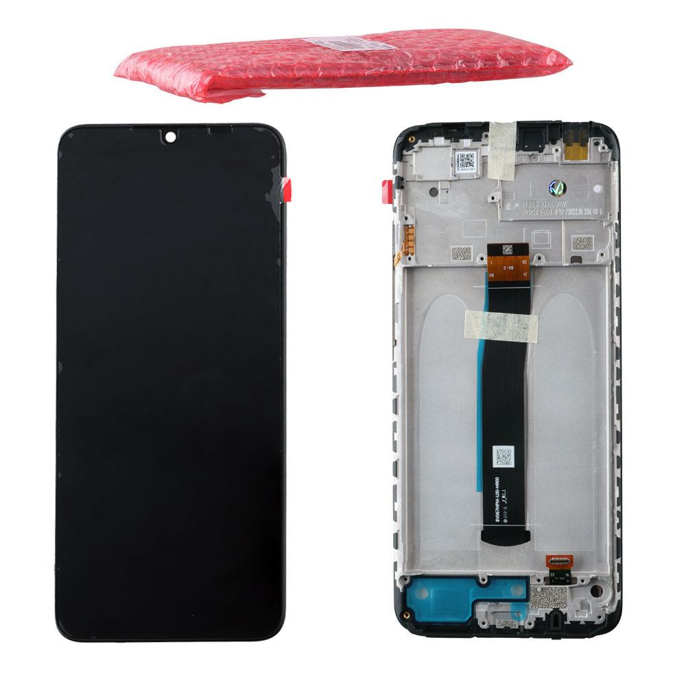 XIAOMI REDMI 10C ΟΘΟΝΗ + TOUCH SCREEN + LENS + FRAME 560001C3QA00 BLACK ORIGINAL SERVICE PACK