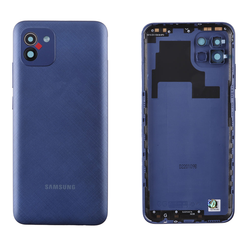 SAMSUNG A03 A035 BATTERY COVER + CAMERA LENS BLUE 3P OR