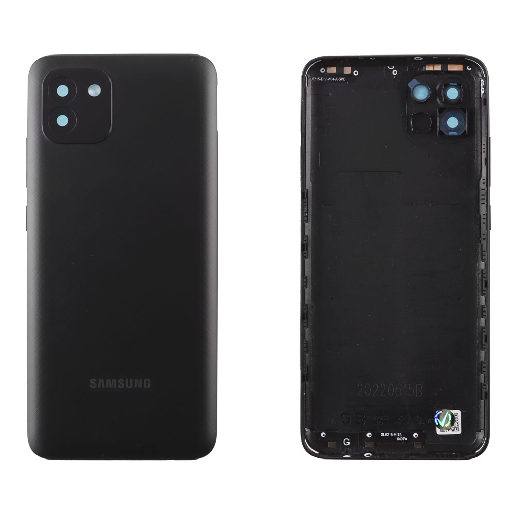 SAMSUNG A03 A035 BATTERY COVER + CAMERA LENS BLACK 3P OR