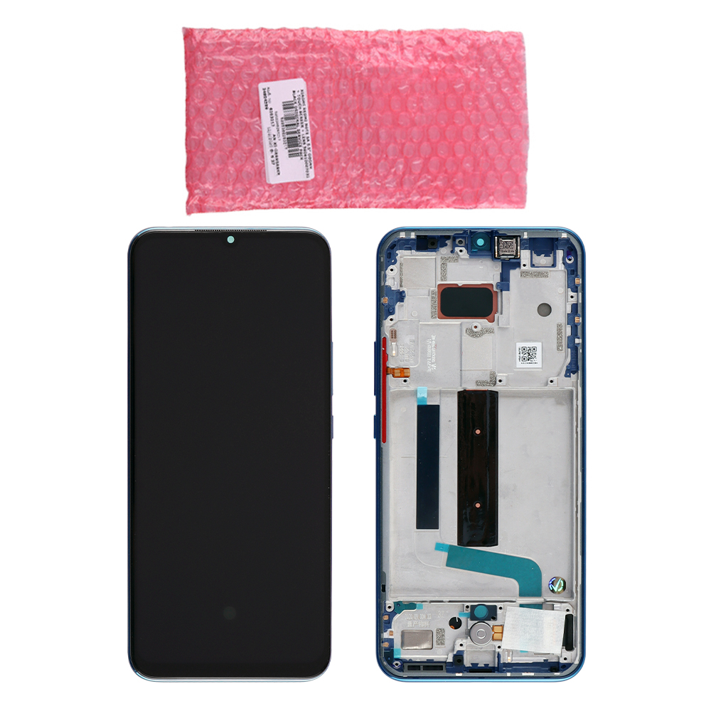 XIAOMI MI 10 LITE 5G ΟΘΟΝΗ + TOUCH SCREEN + LENS + FRAME 56000300J900 BLUE ORIGINAL SERVICE PACK