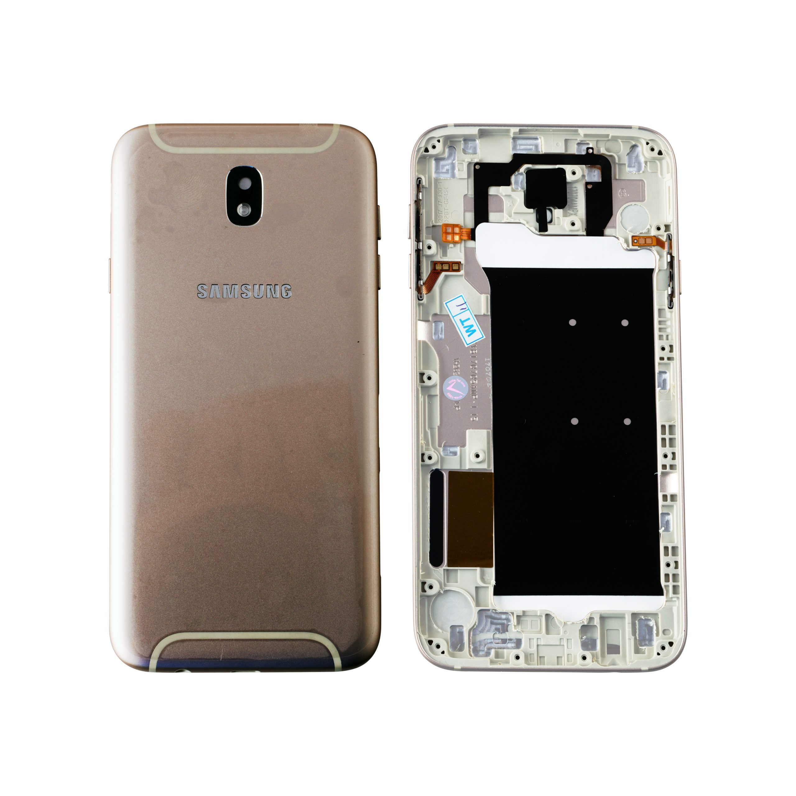 SAMSUNG J730 GALAXY J7 2017 BATTERY COVER - CAMERA LENS - SIDE KEYS GOLD 3P OR