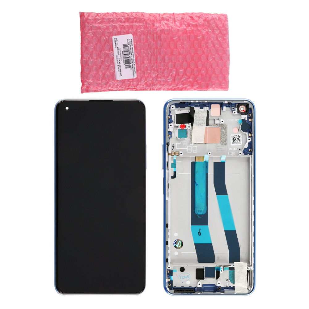 XIAOMI MI 11 LITE ΟΘΟΝΗ + TOUCH SCREEN + LENS + FRAME 56000C0K9A00 BLUE ORIGINAL SERVICE PACK