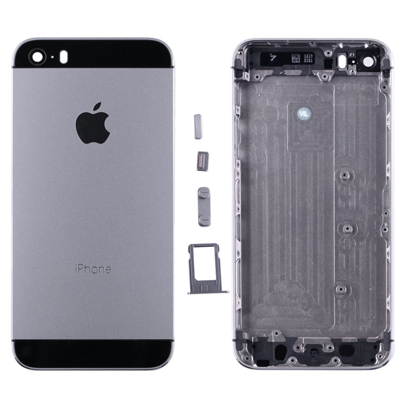 IPHONE 5S BATTERY COVER BLACK + SIDE KEYS + SIM HOLDER