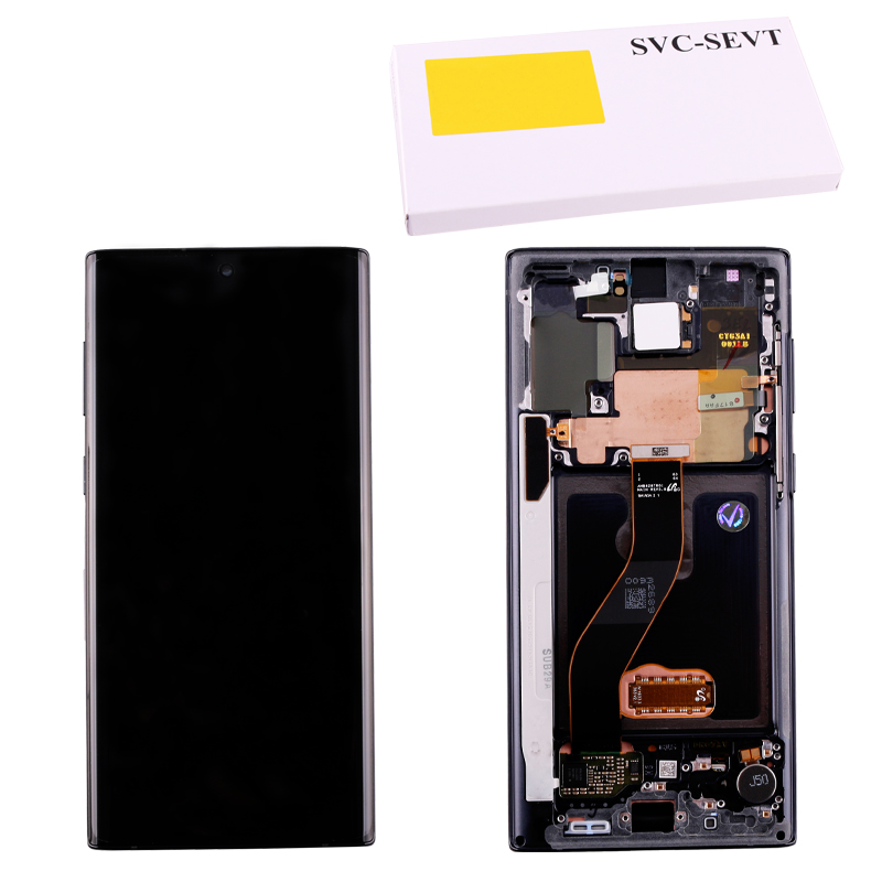 SAMSUNG N970F NOTE 10 ΟΘΟΝΗ + TOUCH SCREEN + LENS + FRAME GH82-20817A BLACK ORIGINAL SERVICE PACK