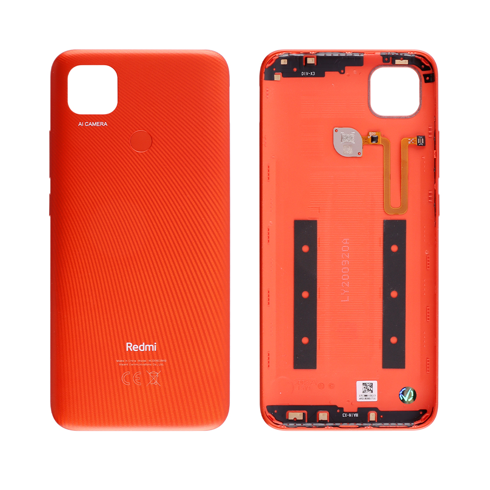 XIAOMI REDMI 9C BATTERY COVER + SIDE KEYS + FINGERPRINT SENSOR FLEX ORANGE OR SERVICE PACK