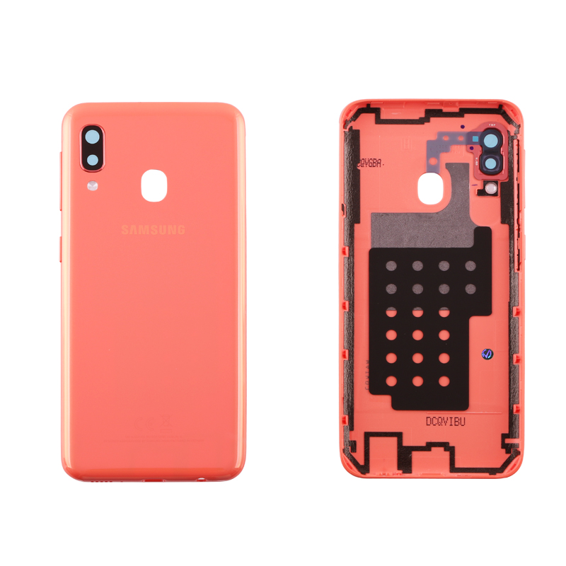 SAMSUNG A202 A20e BATTERY COVER + CAMERA/FLASH LENS CORAL OR