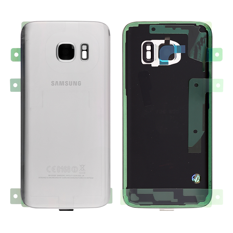 SAMSUNG G930 GALAXY S7 BATTERY COVER + CAMERA/FLASH LENS SILVER OR