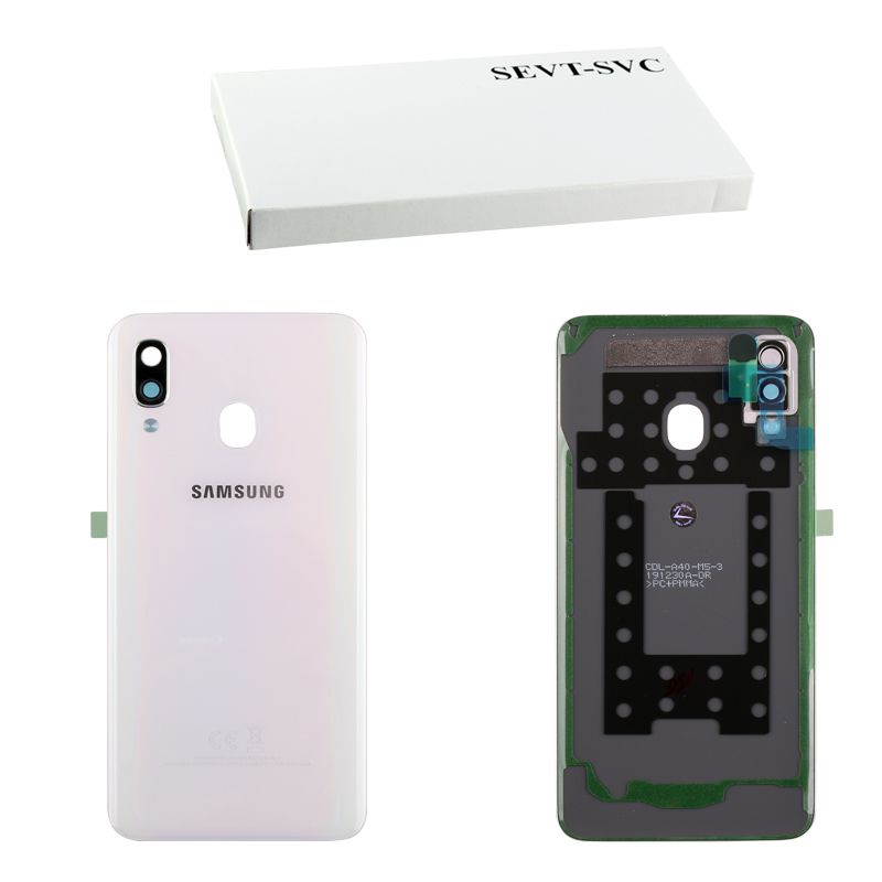 SAMSUNG A405 2019 A40 BATTERY COVER + CAMERA/FLASH LENS WHITE OR