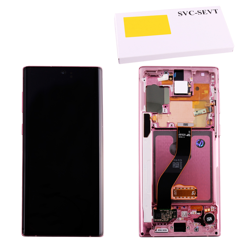 SAMSUNG N970F GALAXY NOTE 10 ΟΘΟΝΗ + TOUCH SCREEN + LENS + FRAME GH82-20818F PINK ORIGINAL SERVICE PACK