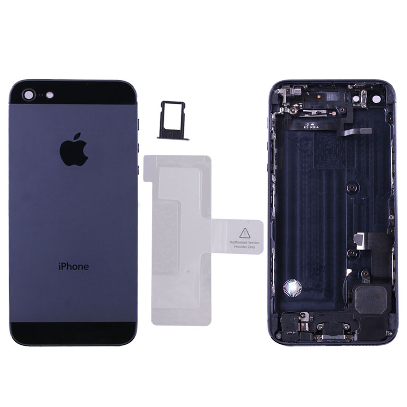 IPHONE 5 BATTERY COVER BLACK + FLEX COMPLETE 3P OR