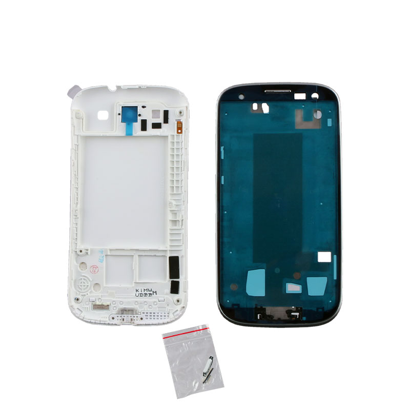 SAMSUNG I9300 Galaxy S 3 FRONT-MIDDLE-BATTERY COVER WHITE 3P OR