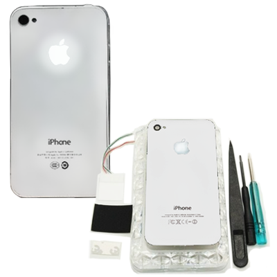 IPHONE 4G BATTERY COVER WHITE LIGHT UP +3TOOLS+2STICKER VOLTETEL