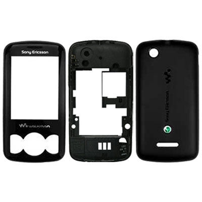 SONY ERICSSON W100i SPIRO BLACK FRONT+LENS-MIDDLE-BATT COV. 3POR