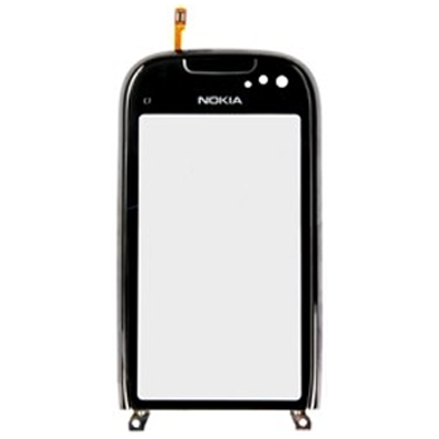 NOKIA C7 TOUCH SCREEN + LENS +  FRONT COVER BLACK  3P OR