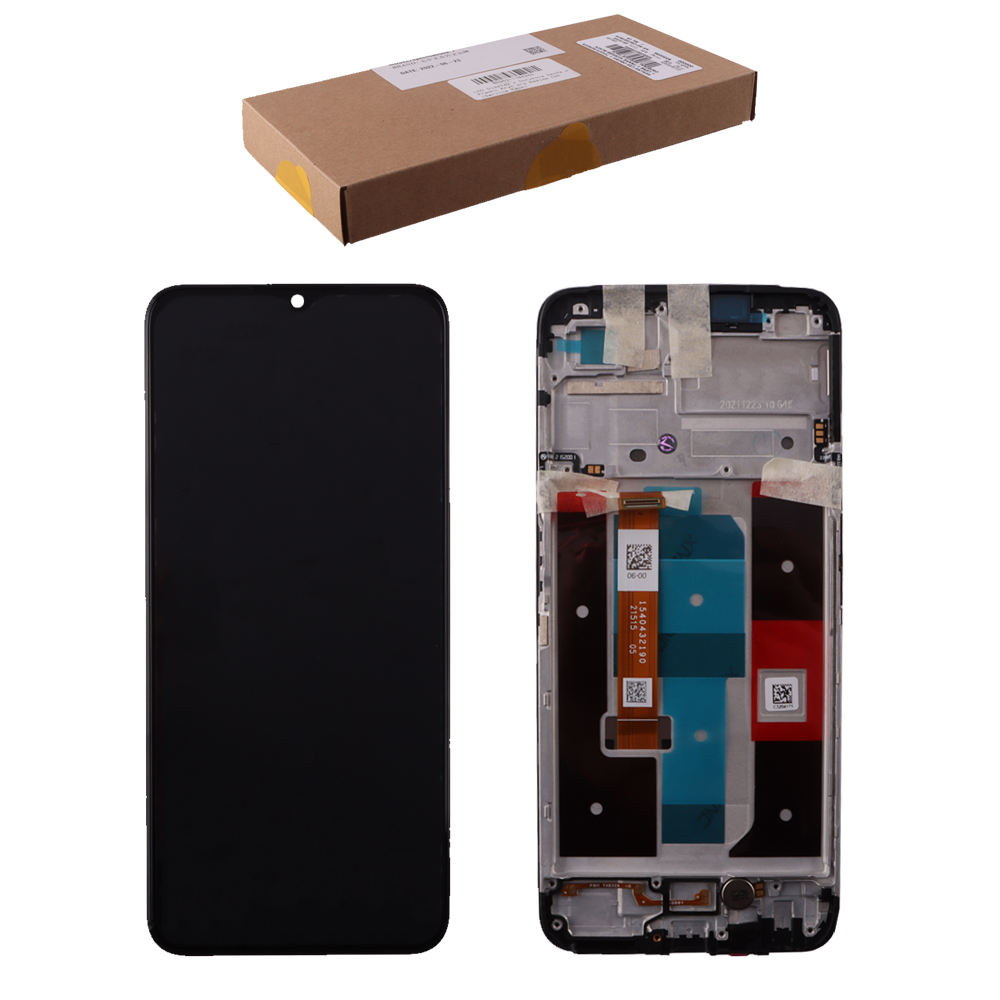 REALME C35/NARZO 50A PRIME ΟΘΟΝΗ + TOUCH SCREEN + LENS + FRAME 4130056 BLACK ORIGINAL SERVICE PACK