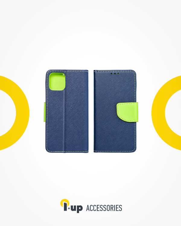 Fancy Book case for IPHONE 7 / 8 / SE 2020 navy/lime